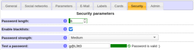 Password security preferences